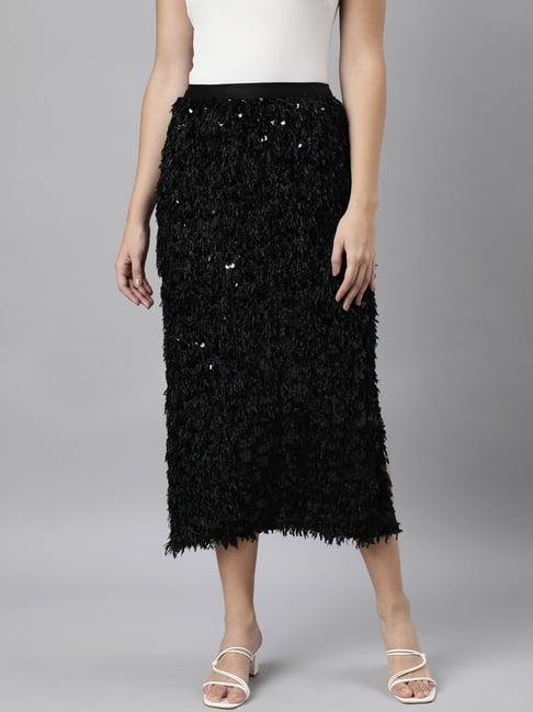 showoff black embellished skirt