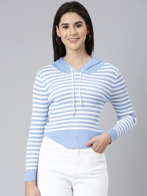 showoff blue & white striped sweatshirt