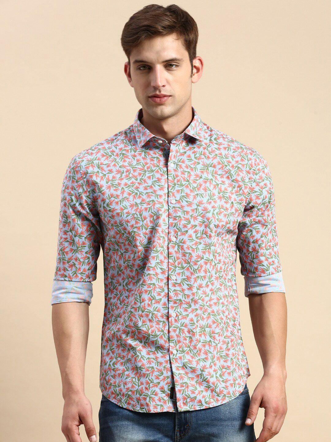 showoff comfort floral printed cotton casual shirt