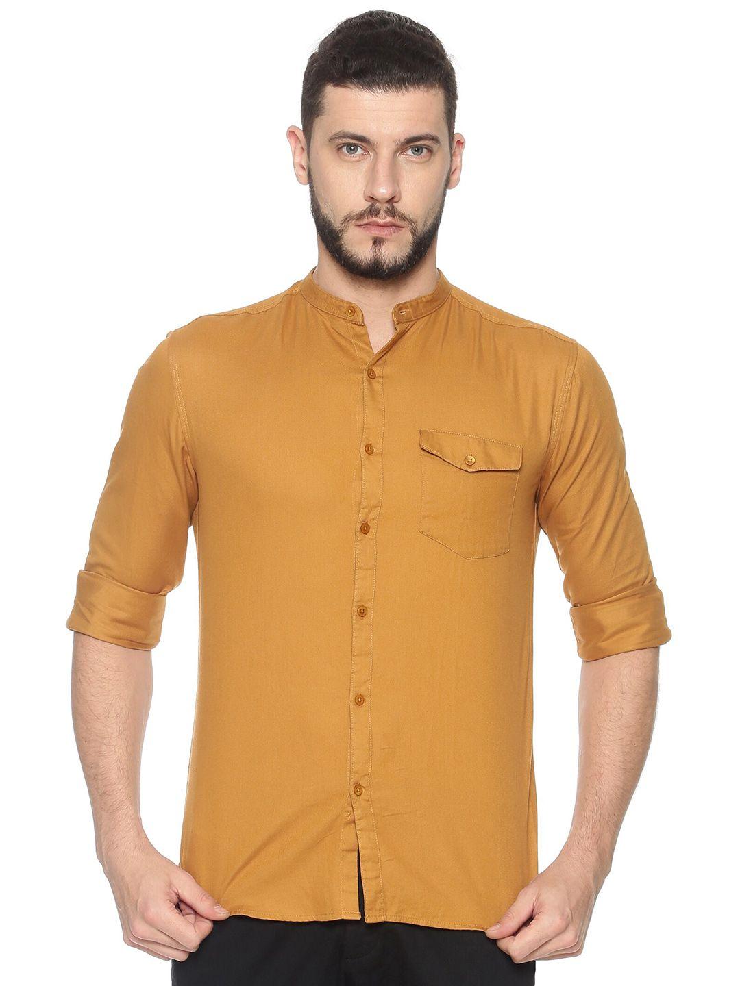 showoff comfort mandarian collar cotton casual shirt