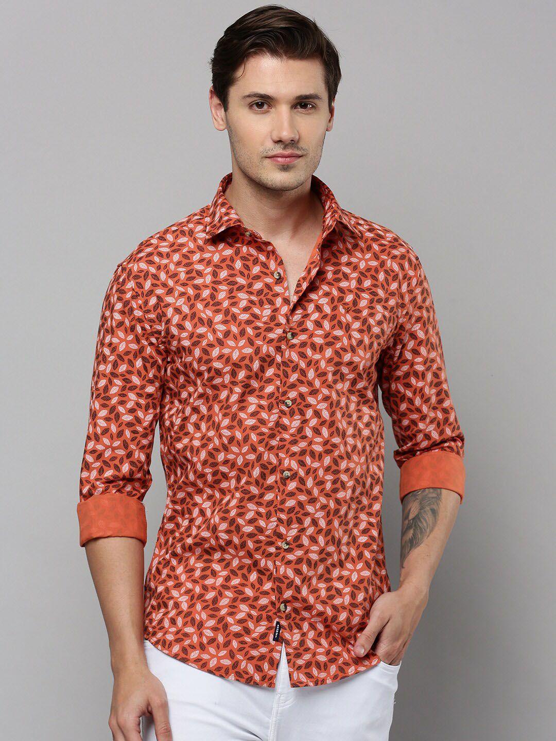 showoff comfort tropical printed cotton shirt
