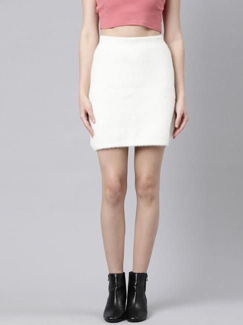 showoff cream self design skirt