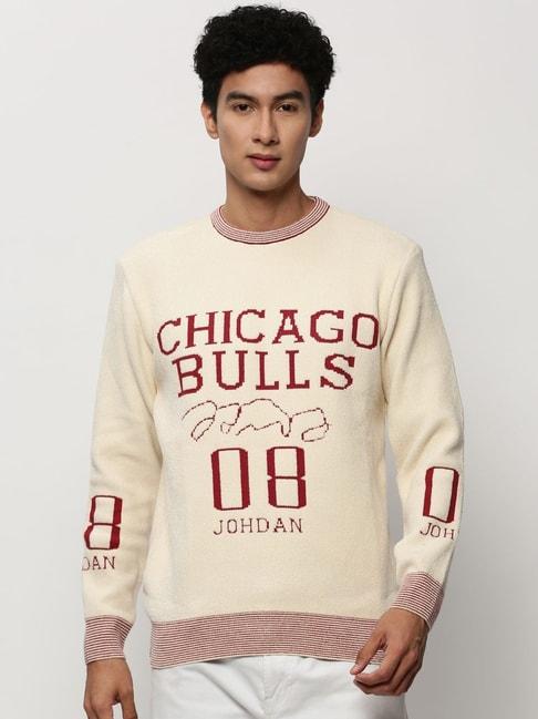 showoff-cream-slim-fit-self-pattern-sweater