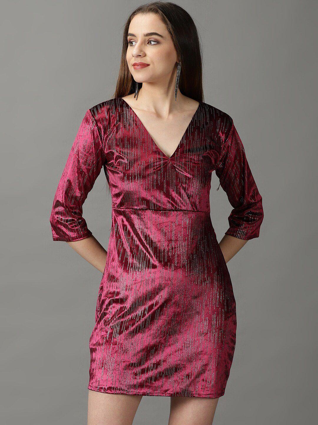 showoff embellished velvet sheath dress