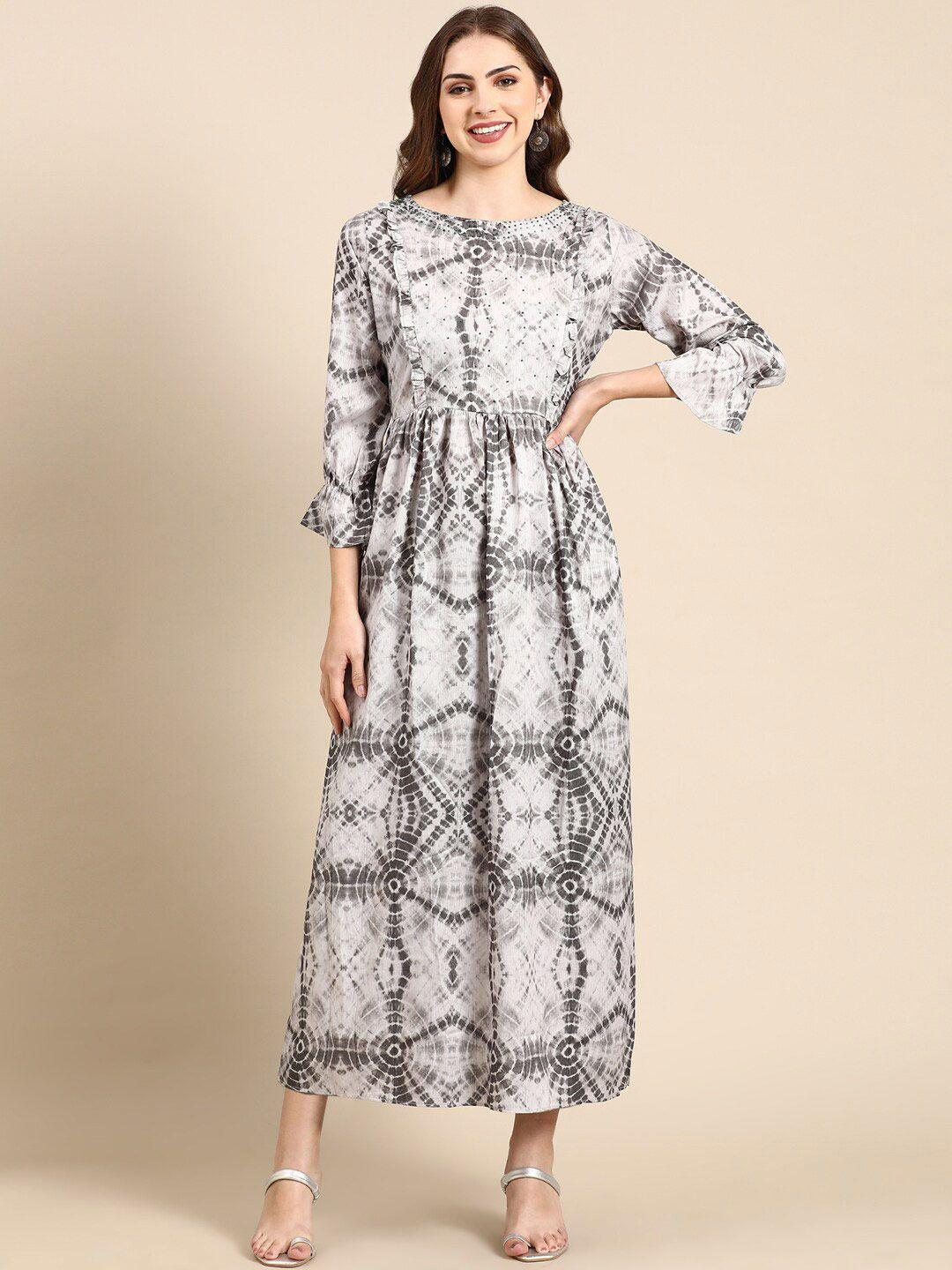 showoff ethnic motifs print maxi dress