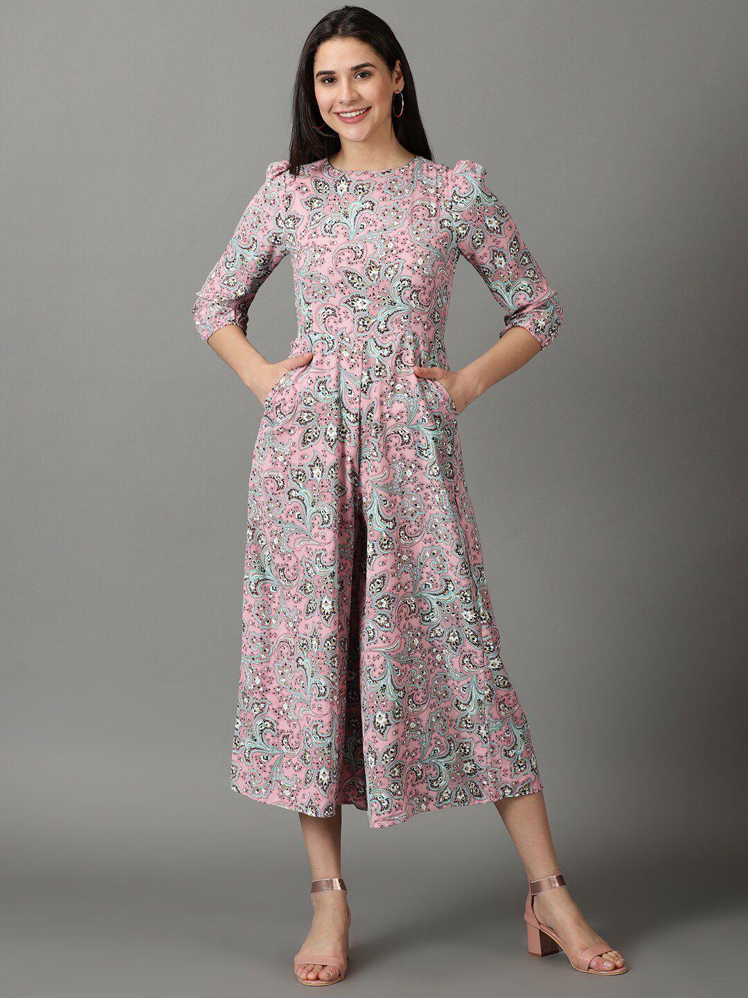 showoff floral printed culotte jumpsuit