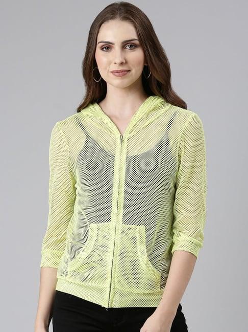 showoff green lace work jacket