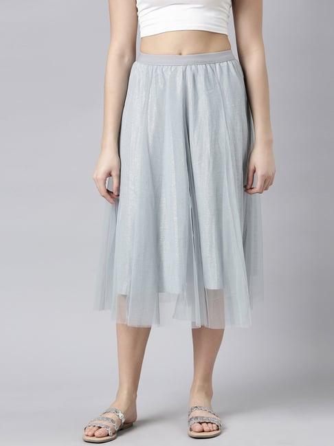 showoff grey midi skirt