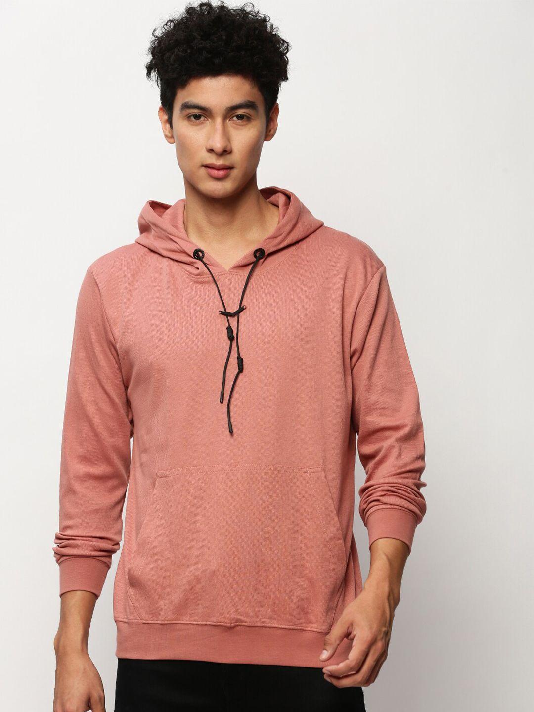 showoff kangaroo pockets hooded pullover cotton jacquard sweatshirt