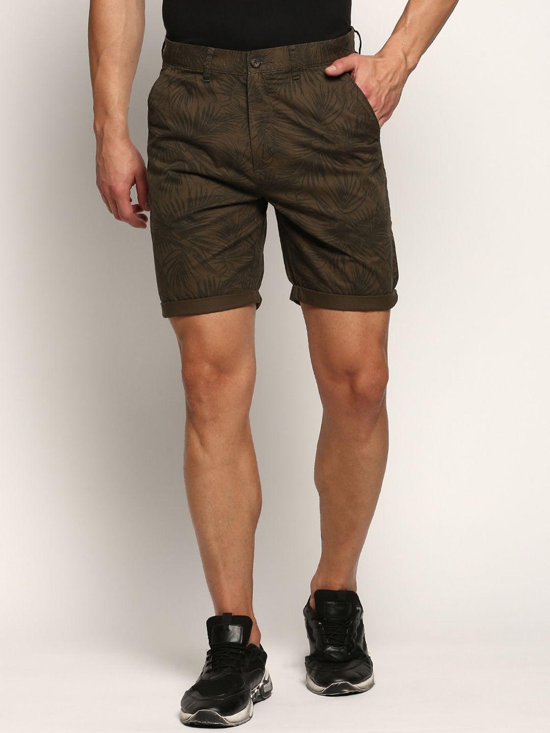 showoff-men-floral-printed-mid-rise-cotton-shorts