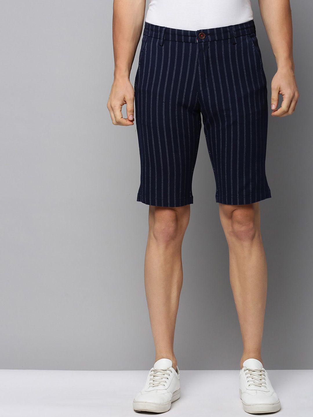 showoff men striped cotton shorts