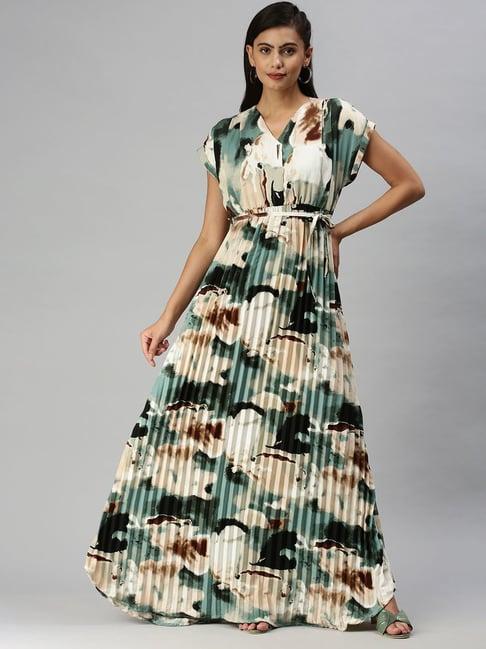 showoff multicolor printed gown