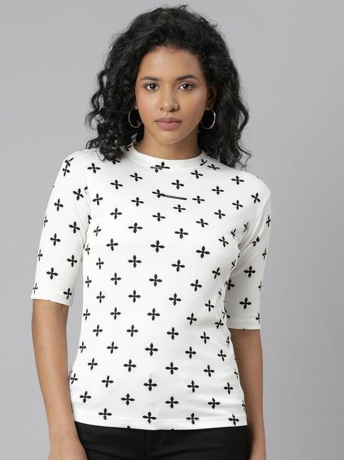 showoff off white floral print t-shirt