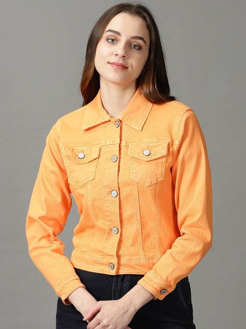 showoff orange denim jacket
