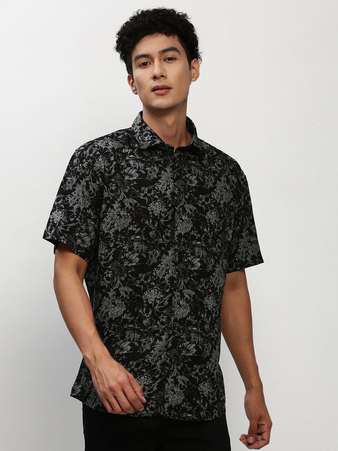 showoff premium slim fit floral printed cotton casual shirt