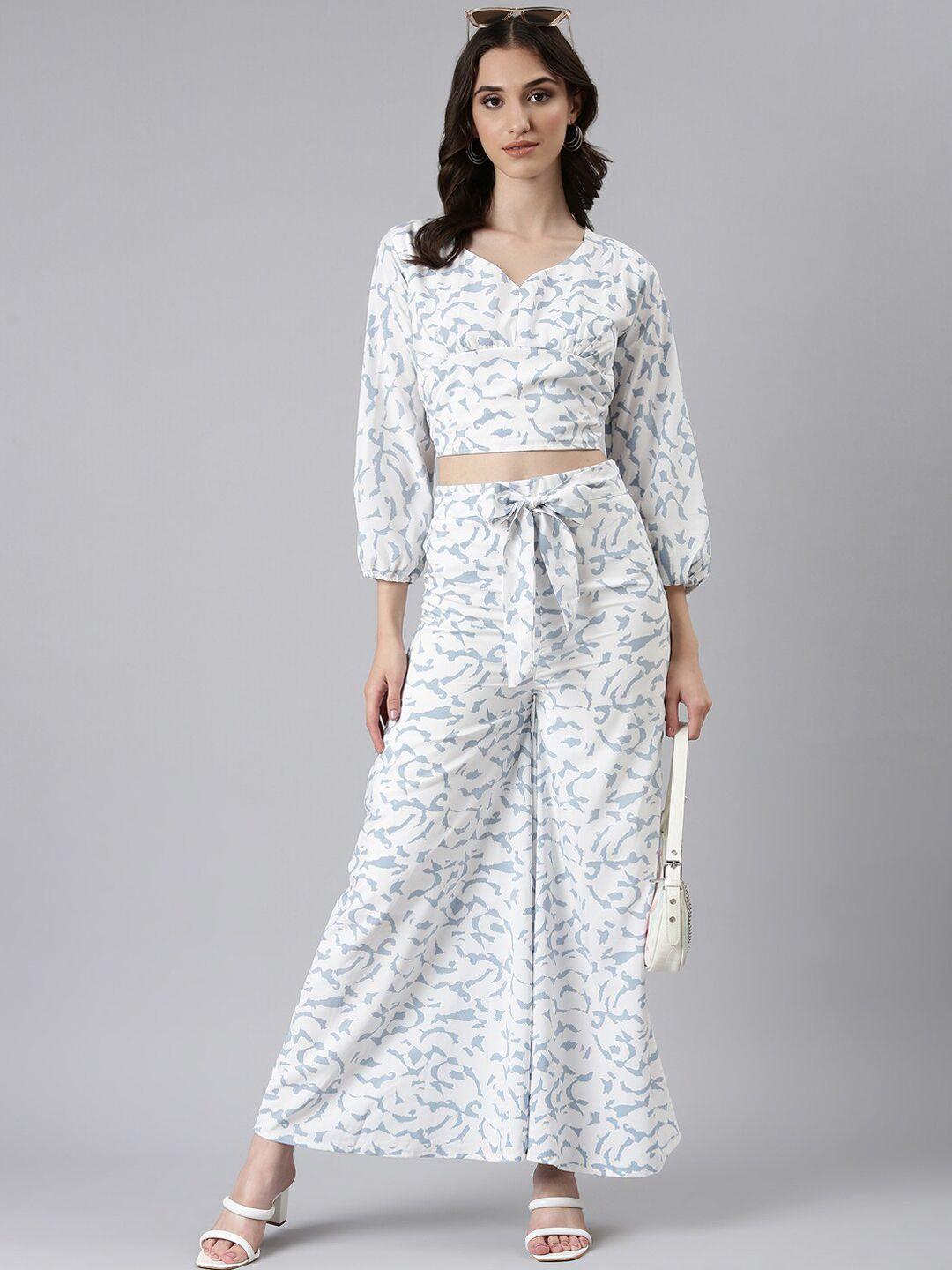 showoff printed top with trousers co-ords
