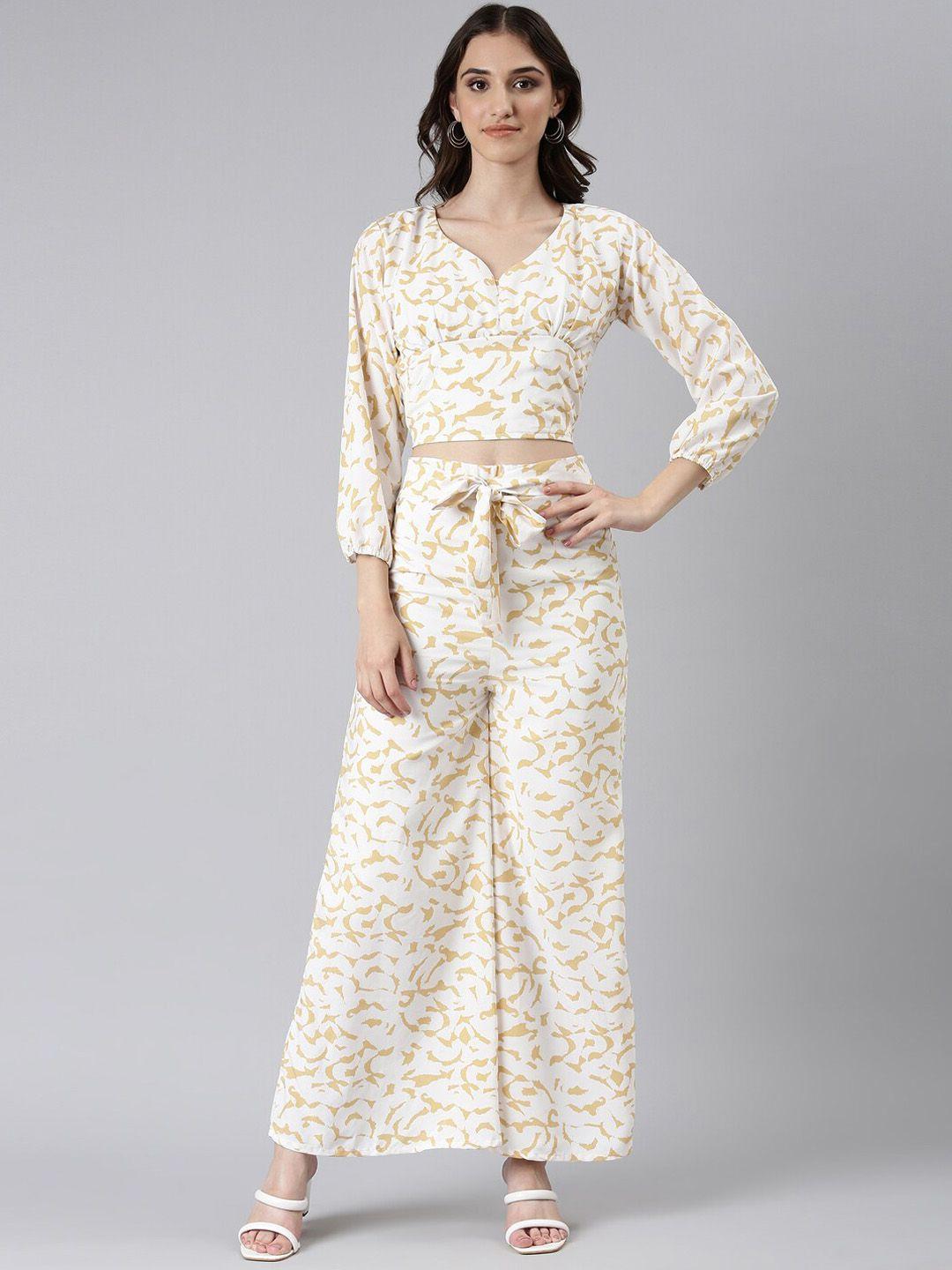 showoff printed top with trousers co-ords