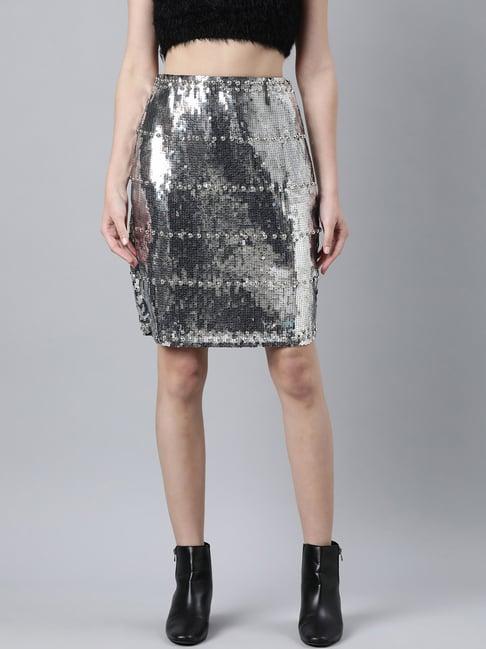 showoff silver embellished skirt