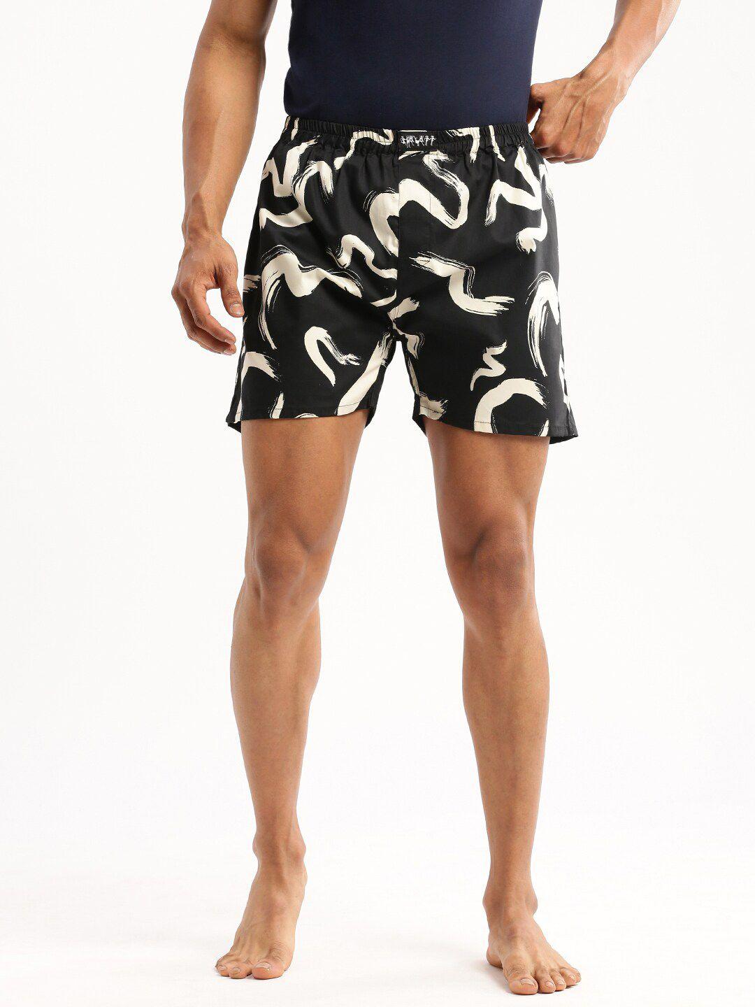 showoff slim fit abstract printed cotton boxer am-131-8_black