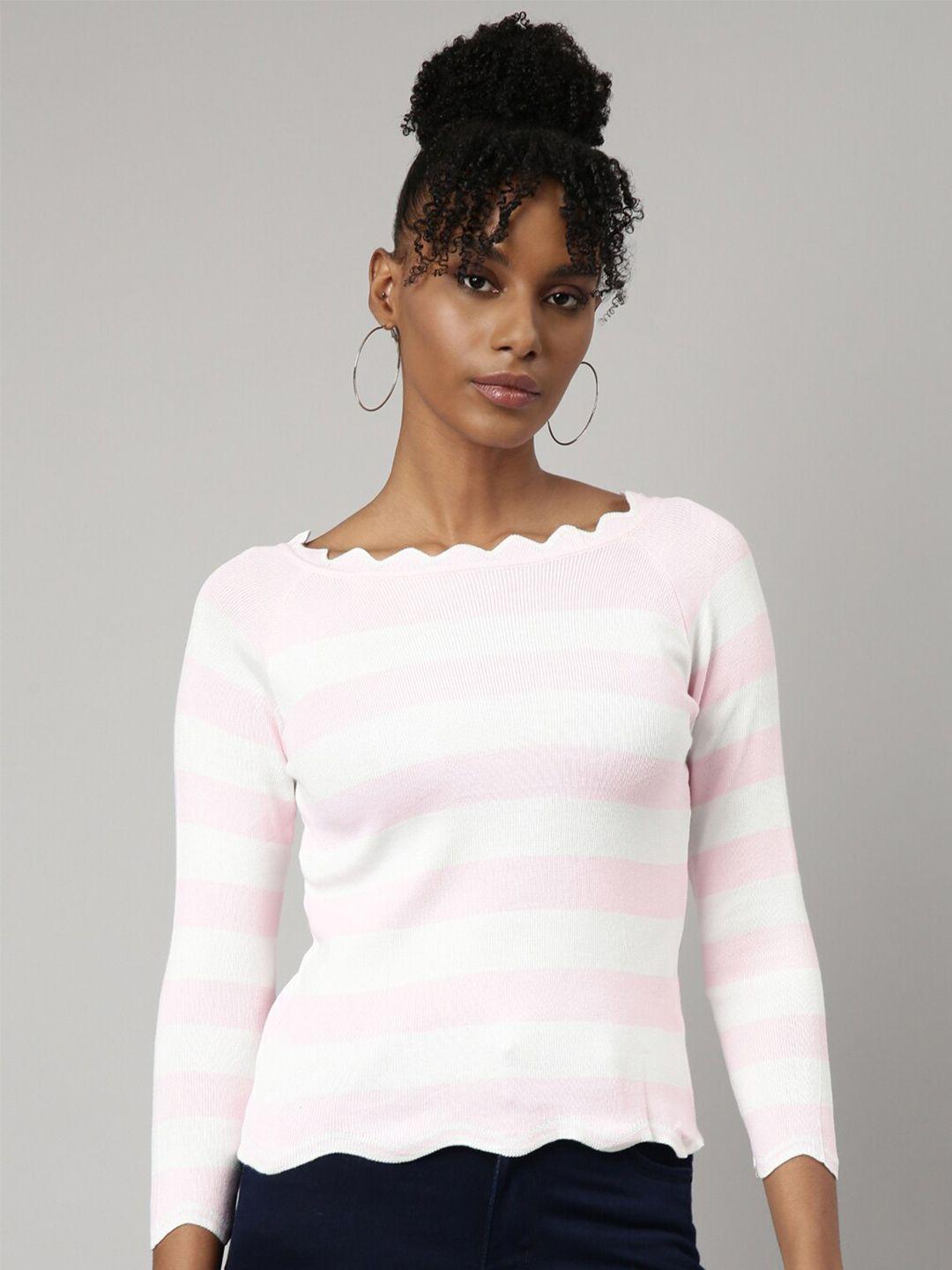 showoff striped fitted top