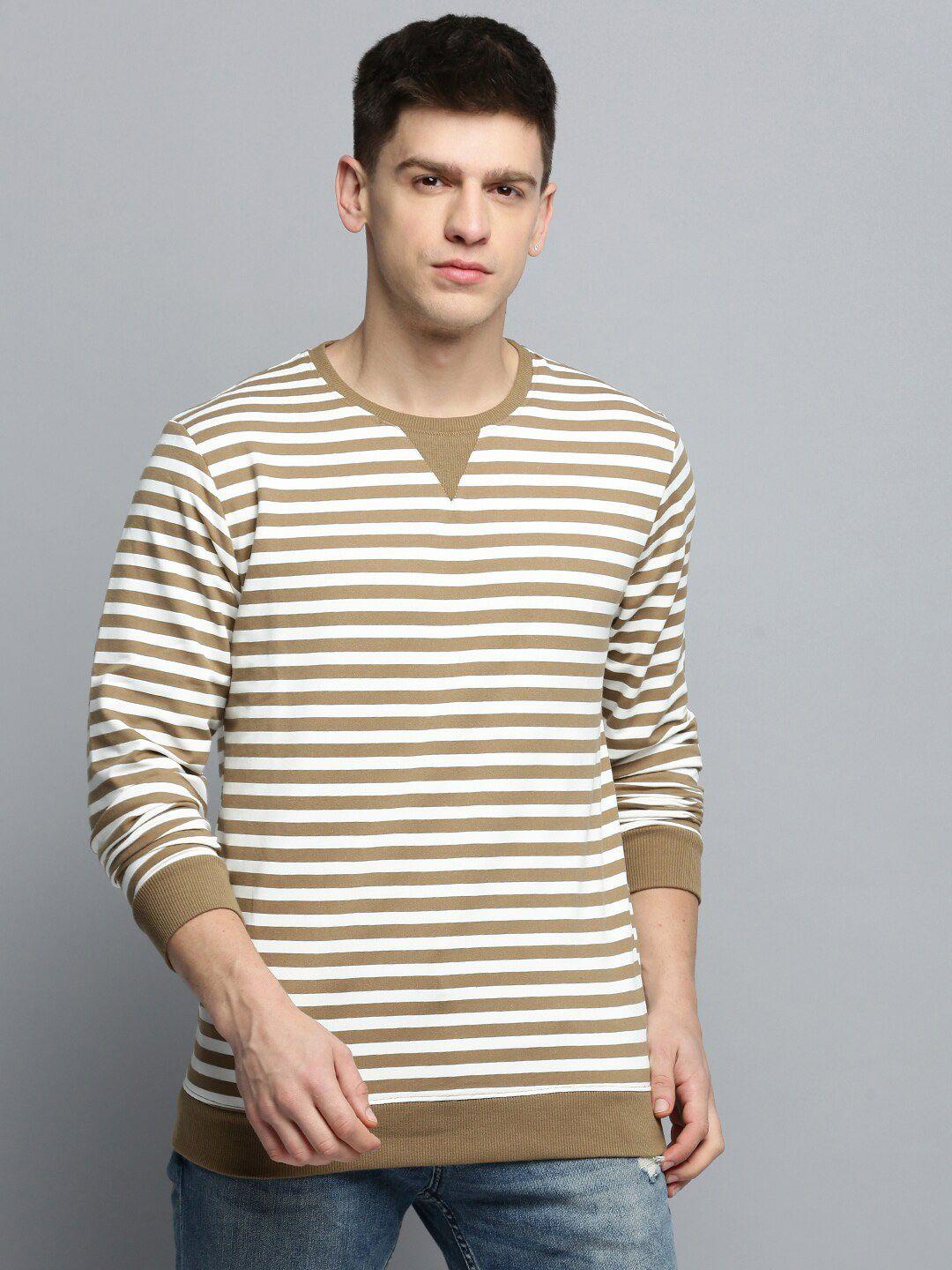 showoff striped pullover sweatshirt