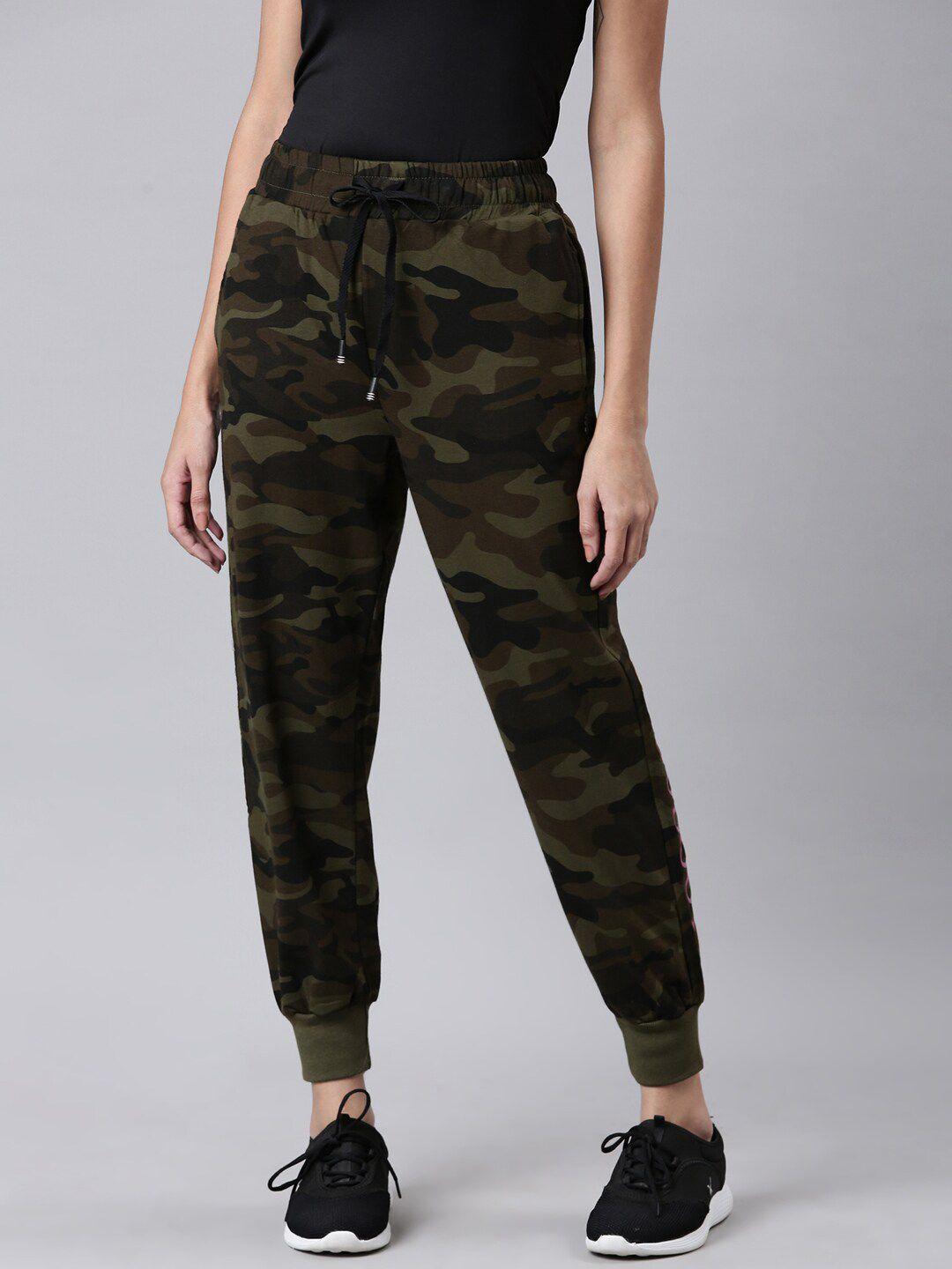 showoff women camouflage printed joggers