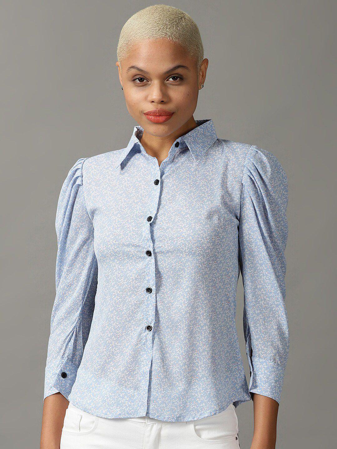 showoff women floral printed georgette casual shirt