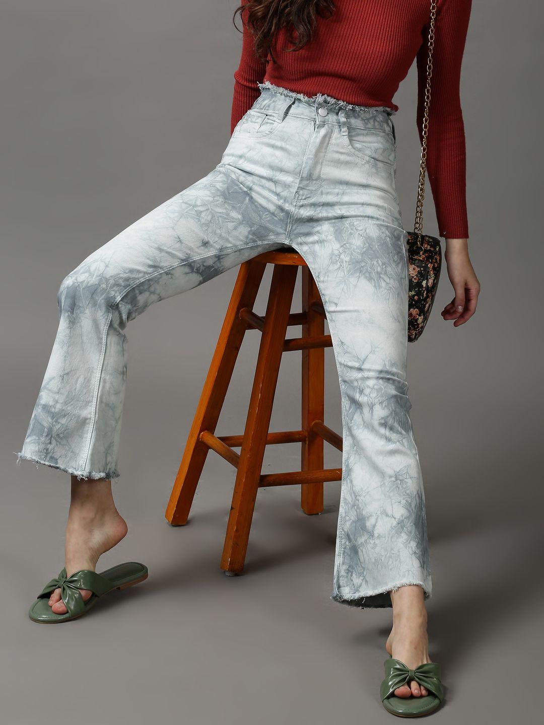 showoff-women-grey-bootcut-heavy-fade-clean-look-stretchable-jeans