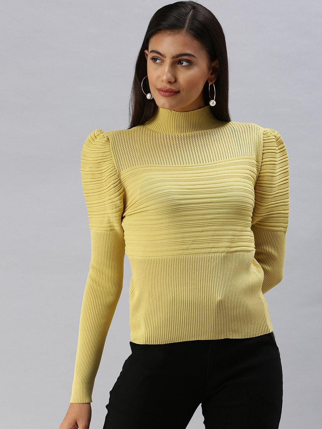 showoff yellow striped top