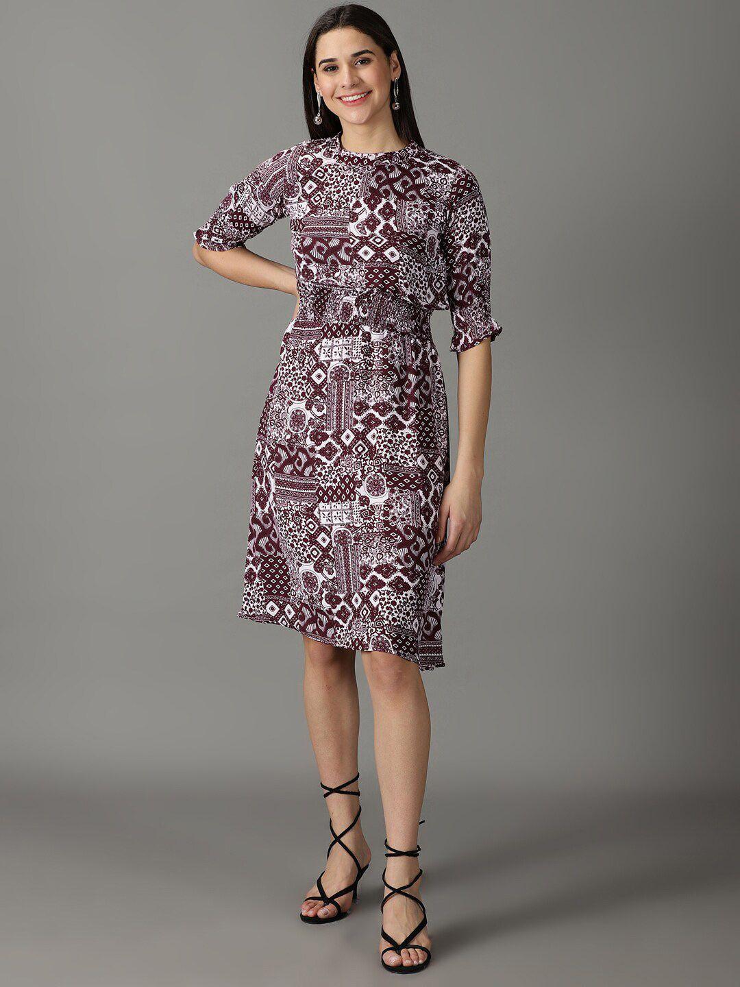 showoff abstract print a-line dress