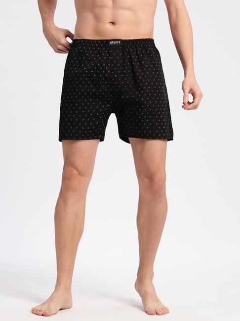 showoff black cotton slim fit printed boxers