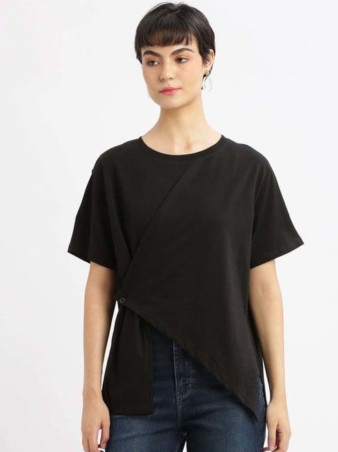 showoff black cotton t-shirt