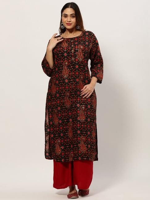 showoff black embellished kurta