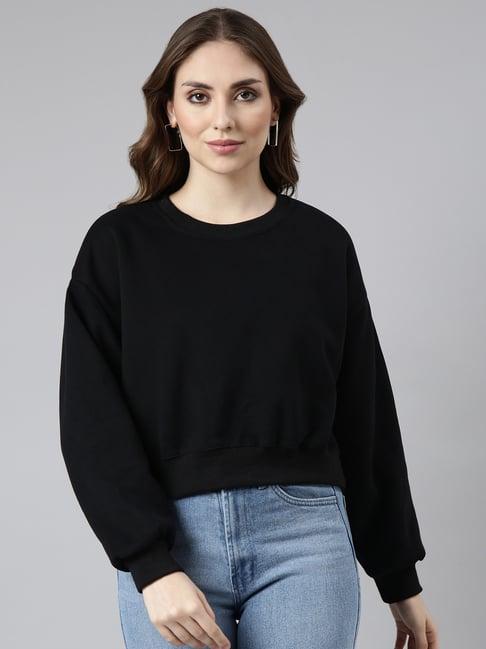 showoff black regular fit sweatshirt