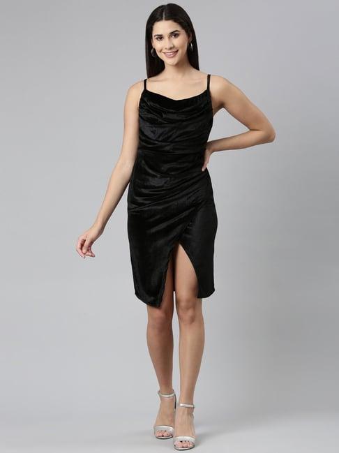 showoff black shift dress