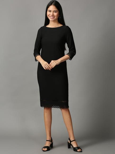 showoff black shift dress