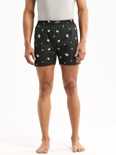 showoff black slim fit printed boxers