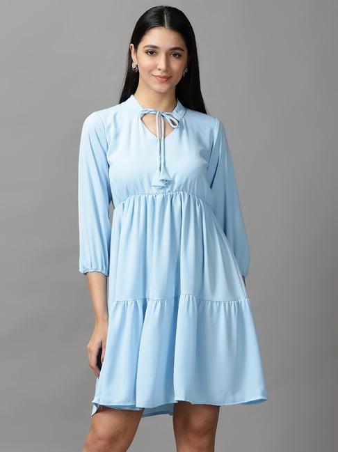 showoff blue a-line dress