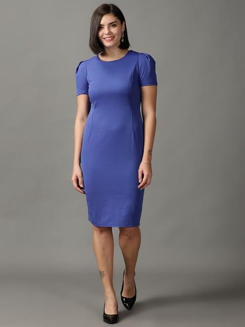 showoff blue bodycon dress