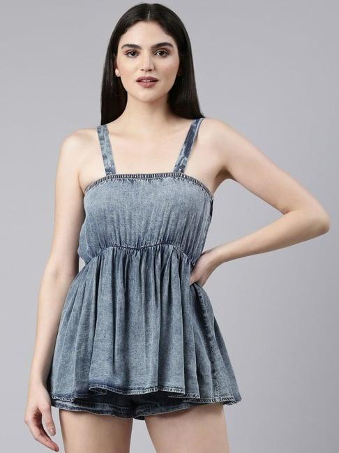 showoff blue mini dungaree