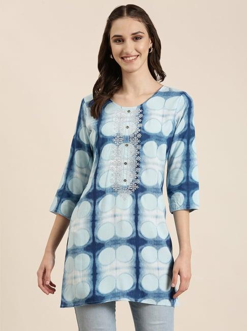 showoff blue printed kurti