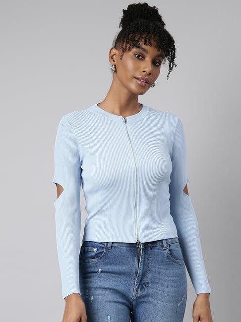 showoff blue regular fit top