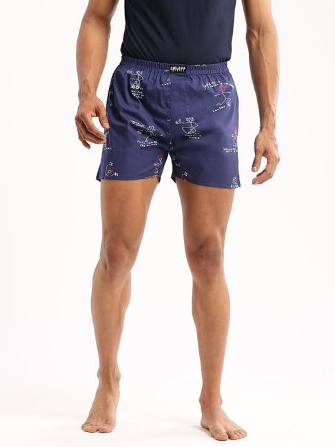 showoff blue slim fit printed boxers