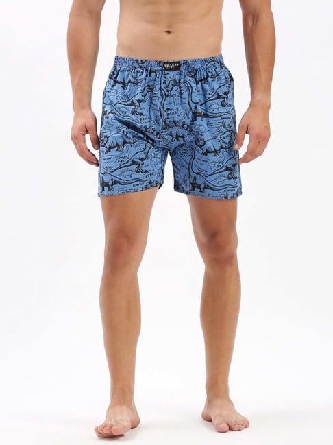 showoff blue slim fit printed cotton boxers