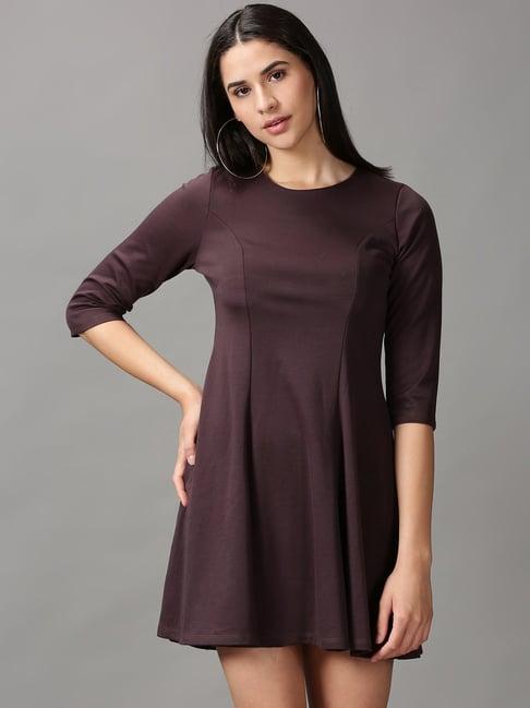 showoff brown a-line dress