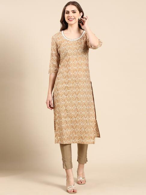 showoff brown printed kurta