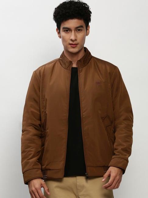 showoff brown slim fit jacket