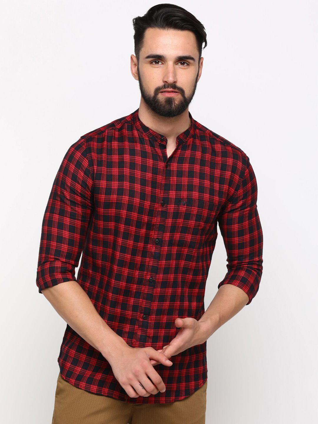 showoff buffalo checks comfort-fit cotton casual shirt