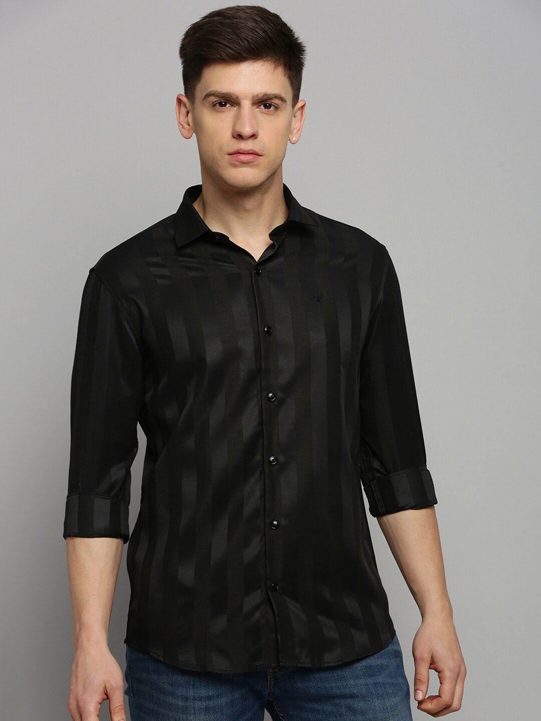 showoff classic striped spread collar casual shirt