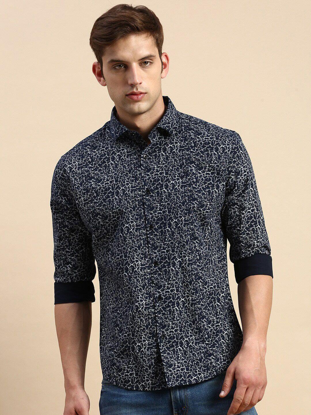 showoff comfort abstract printed cotton shirt